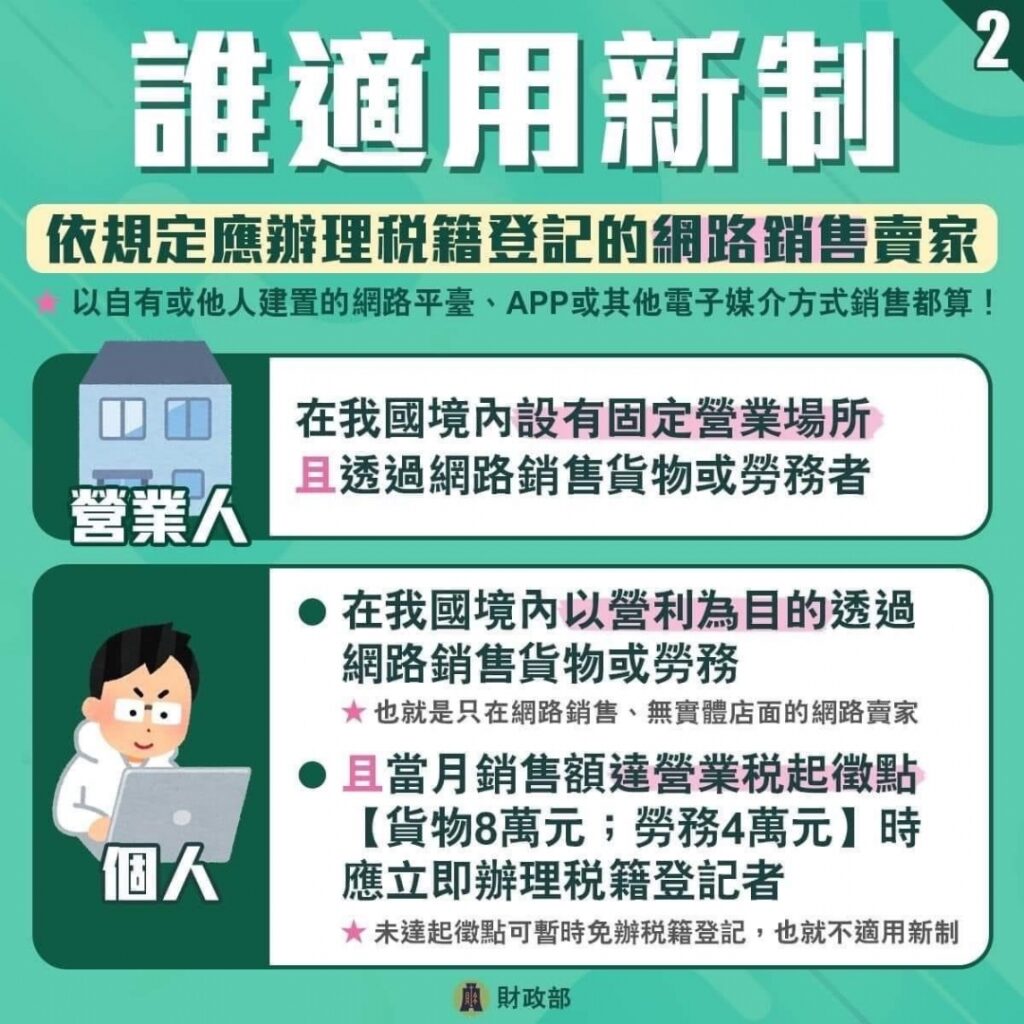 稅務申報｜個人經營網路銷售或代購業務應依法申請稅籍登記並報繳營業稅｜大正聯合會計事務所